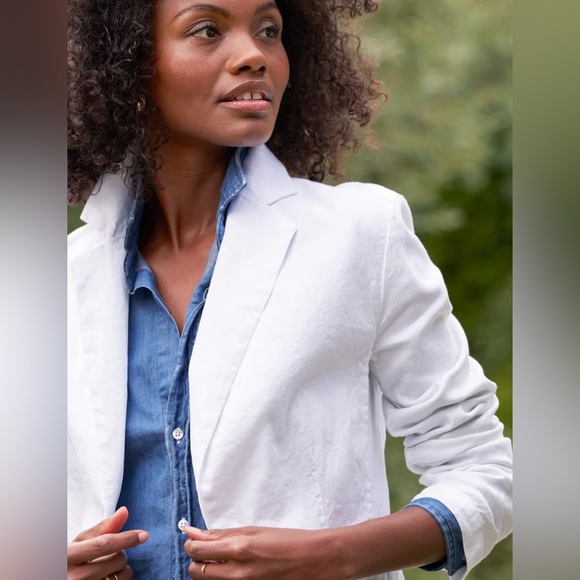 Frank & Eileen White Dublin Tailored Blazer in Italian Performance Linen small - Picture 5 of 9